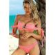 Tiered Layer Tie a Knot Front Top With Low waist Bikini swimsuit high cut