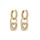 OEM Rainbow Heart Gold Pendant CZ Gold Plated Hoop Earrings
