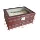 Handmade Mens Watch Jewelry Box , Brown 12 Slots Wooden Watch Storage Case
