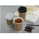 Takeaway Kraft Compostable Hot Paper Coffee Cups , Disposable Espresso Cups