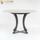 OEM Round Natural Marble Dining Table 120cm Dia For Hotel Cafe
