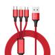 3 In 1 USB Data Charging Cable Nylon Braided Material ROHS Certificate