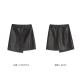 Black PU Skirt Ladies Dress Skirt Short Style Pleather Slim Dress button through Placket