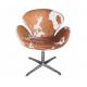 Vintage Cowhide Leather Swan Chair Aviator Furniture