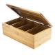4 compartments custom bamboo wood tea bag box organizer