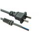 Deluxe standard 2pin black gray power cable with stripped end  0.5m-10m copper power cord