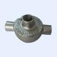 50mm Through Malleable Iron Outlet Circular Boxes 28MM Depth Metric Thread