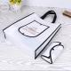 Washable Black And White Foldable Tote Bag With Long High Hardness Rope