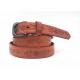 Cowhide Genuine Embossed Leather Belt For Women Gunmetal Pin Buckle