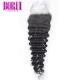 Deep Wave 4x4 Lace Closure Free Part With Baby Hair In Transparent Brazlian