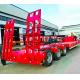 3 Axles Gooseneck Low Bed Semi Trailer For Excavator Transport 60 Ton Load
