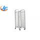 RK Bakeware China Foodservice NSF 470*620 REVENT Double Oven Baking Tray Rack Trolley Stainless Steel GN1/1 Pan Trolley