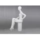 Full Body Female White Shop Display Mannequin Sitting Pose Style For Clothing Store