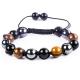 Adjustable Handmade Braided Rope Natural Triple Gemstones Beads Bracelet