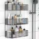 Bathroom Washstand 2.5mm Wall Storage Basket Bath Toilet Perforation Free Hanging