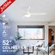 3 Blades 3 Speed Reversible Remote Control Modern Ceiling Fan For Bedroom