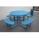 Commercial Steel Outdoor Picnic Tables And Chairs Round Shape