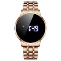 44mm Waterproof Digital Watch Round Shape LED Screen Water Resistant 3ATM Chrono