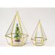 Diamond shape copper glass artifact Christmas tree cover box gold hexagonal geometric greenhouse ornaments pendant