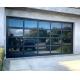 Tempered Mirror Glass Aluminum Sectional Door With Sound Insulation Transparent