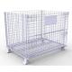 Heavy duty galvanized wire metal storage cage folding wire mesh container for stacking storage