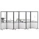 Commercial Furniture Transparent Sub-glazed Partition Office Collapsible Mobile Screen