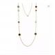 Multicolored Marble Stack Wearing Long Necklace 18K Gold Stainless Steel Necklace