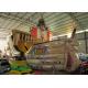 Big Dinosaur Inflatable Pirate Ship With Slide  Enviroment - Friendly