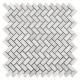 Carrara White Marble Herringbone Mosaic Floor Tile Sheets , Mosaic Marble Tile