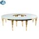 Gold Non Foldable Dining Round Wedding Table 1 Year Warranty