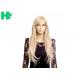 High Temperature Fiber Natural Long Straight Synthetic Wigs 120% Density