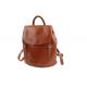 Retro Oil Wax Double Shoulder Bag , Fashionable Bucket Type Student Travel Backpack