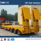 tri-axle 60 ton low bed semi trailer with hydraulic ramps