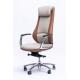 Ergonomic Office Leather Revolving Chair With Headrest / Caters BIFMA