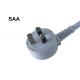250V Australia Power Cord 3 Prong With Flat Earth Pin SAA Approval PVC Jacket