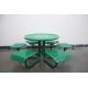 Outdoor Steel Round Picnic Tables And Chairs For Commercial Restaurant