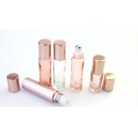 5ml 10ml Round Glass Essential Oil Bottle Pink Roller Roll With Aluminum Cap