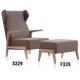 America style wooden frame upholstered lounge chair furniture