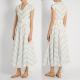 Fashion New Women Blue White Maxi Dress Girls Wrap Dress Ladies Striped Causal