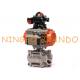 1'' DN25 Pneumatic 3 Piece Ball Valve With Limit Switch Solenoid Valve