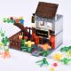 136pcs colorful city architecture model street store plant house inn building blocks