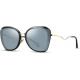 Butterfly Mirror Non Polarized Sunglasses Plastic Frame Grey Tea Color Lens For Woman