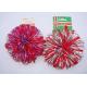 Professional 3.5 Red Velvet Fancy Holly Confetti Sticker Bow with Flocked ribbon