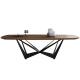 Luxury Modern Wood Dining Table Set High Grade Black Metal Legs Office Home Living/Dining Room Table