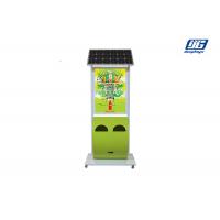 White Steel Frame Adjustable Trash Solar Powered Light Box Floor Standing