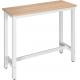 Dining Table Kitchen Table Metal Frame Industrial Design Easy Assembly Oak White