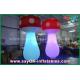 2.5mh white 190T Nylon cloth Inflatable LED light Mushroom for Decoration