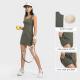 STC Womens Tennis Skirt One Piece Built In Pockets Shorts U Shape Neck Workout Sportwear