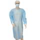 Non Woven Disposable Isolation Gowns PP28g+PE18g Coated With Knitted Cuffs