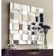 Square Faceted Angled 3D Beautiful Wall Mirrors , Large Decorative Mirrors For Walls
